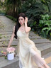 妍莉芬连衣裙女装2025年夏季新款穿搭衣服套装中长款吊带裙法式裙子夏天 单件白色上衣 M (建议95-110斤) 实拍图