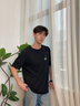 名创优品（MINISO）纯棉t恤男夏季2025新款衣服青少年亲肤透气时尚宽松大码冰感短袖 棕榈绿(生机胸标) L 175 (名创优品 品控严格) 实拍图