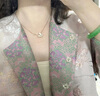 范哲尼18K金项链女蝴蝶钻石白母贝玫瑰金锁骨链吊坠饰品 18K金蝴蝶钻石套链示爱礼盒定金 实拍图
