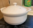 康舒大容量砂锅瓷煲汤锅炖锅耐高温砂锅明火焖煲沙锅 白色煲 1.8L 实拍图