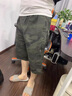 罗蒙纯棉短裤男士中青年工装裤夏季薄款宽松休闲七分短裤子男装大裤衩 8818军绿 XL 实拍图