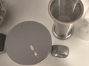 尚明（SAMADOYO）铝盖高硼硅玻璃泡茶杯过滤茶杯茶水分离办公家用大容量透明茶杯 枪黑色+金灰色 实拍图
