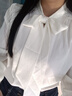 真维斯（JEANSWEST）长袖衬衫女秋季上衣法式蝴蝶结气质女士职业穿搭衬衣白色M 实拍图