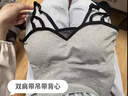 莫代尔小吊带背心女可外穿短款抹胸修身显瘦美背胸垫一体纯欲辣妹打底衫 【双肩带-黑】 辣妹纯欲 均码 70-140斤-可拆卸胸垫一体 晒单实拍图