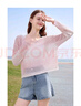 百图betu女装夏季新款毛针织衫背心打底镂空提花两件套罩衫女2504X10 粉红 L 实拍图