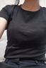 MJ STYLE纯色正肩合身短袖T恤女2025夏季修身显瘦亲肤透气打底衫半袖上衣 实拍图