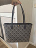 Tory Burch 汤丽柏琦 T MONOGRAM 小号拉链托特包TB 152299 海军蓝 405 OS 实拍图