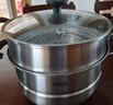 爱仕达（ASD） 不锈钢蒸锅加厚复底带蒸笼蒸篦蒸馒头大汤锅 燃气明火电磁炉通用 双层蒸锅（玻璃盖） 26cm 实拍图