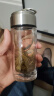 阿布熊迷你便携双层玻璃杯男女家用泡茶透明杯子茶水分离带盖水杯 小双无滤网 160ml 实拍图