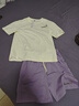 名创优品（MINISO）运动套装女夏季2026年新款纯棉短袖小个子休闲夏装搭配一整套女装 奶白+紫色(幸运爱心) M 160(不褪色不变形) 实拍图