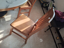免安装全实木餐椅靠背椅家用榫卯结构木头凳中式吃饭橡木餐桌椅子 02款海棠色（两张起拍】免安装 全实木款【整装发货】价格为单张 实拍图