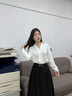 伯德小姐白色衬衫v领职业装女西装内搭上衣正装面试通勤日常上班雪纺衬衣 实拍图