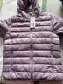 雪中飞短款轻薄羽绒服女新款冬季薄款连帽保暖休闲时尚百搭外套潮 烟雾紫 XL (170) 实拍图