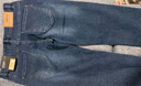 海澜之家（HLA）牛仔裤男皮标点缀直筒裤五袋款裤子男秋季新复古回潮 牛仔蓝过渡色（深）5F 4XL 195/100A 实拍图