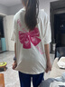 左西女童短袖T恤儿童夏装2025新款中长款夏季上衣女孩纯棉潮 白色 150 实拍图