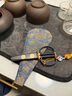 茶皇子茶包小剪刀家用不锈钢复古镀金剪刀功夫茶具配件 镀金茶剪（锦缎布套） 实拍图