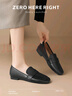 ZHR乐福鞋女通勤风舒适平底单鞋女时尚皮鞋女两穿女鞋 AH557黑色 36 实拍图