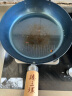 臻三环手工铁锅平底煎锅烤肉煎锅无涂层不易粘锅小平底锅辅食 厨房好物 烤蓝木把加耳 28cm 实拍图