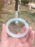 红酥手天山翠玉手镯飘绿雪翠玉镯子送女友附证书 61-62mm 实拍图