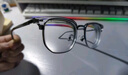 蔡司（ZEISS）镜片近视眼镜框男半框防蓝光辐射可配带散光度数眼睛女钛合金镜架 升级钛材 冰川灰银 配康美达1.60防雾防蓝光 0-800度 实拍图