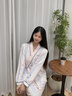 爱六甲月子服夏季薄款纯棉产后春秋100全棉吸汗产后夏天孕妇睡衣家居服 夏款25°-35°纯棉 A1289 L（135斤内）孕期产后都能穿 实拍图