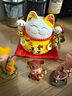 赟娅招财猫存钱罐日式创意小摆件陶瓷迷你店铺开业收银台可爱生日礼物 金运进宝（含礼盒+布垫） 实拍图