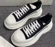 亚历山大麦昆（Alexander McQueen）女鞋经典休闲运动鞋黑白帆布鞋697072 W4AAQ 1070 39 实拍图