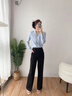伯德小姐白色衬衫v领职业装女西装内搭上衣正装面试通勤日常雪纺衬衣 实拍图