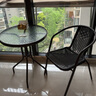 紫叶户外阳台桌椅三件套铁艺桌椅藤椅茶几三件套组合室外休闲桌椅 2椅+D60玻璃茶几无孔 实拍图
