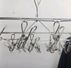 赞璐桐（ZANLUTONG）衣架夹子 不锈钢防风袜架家用晒袜子多功能晾衣架内衣挂钩 方夹-20夹防风加厚耐用款 实拍图