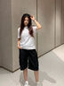 MMOPTOP户外男士工装短裤美式夏季冰丝宽松运动阔腿五分裤MF9907黑色L 实拍图