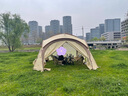 原始人蒙古包穹顶天幕户外帐篷大遮阳棚野外露营挡雨防晒球形凉亭 遮阳防蚊套餐（遮阳2+网纱2） 实拍图