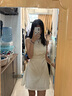 UR2025春季新款女装时尚气质褶皱收腰短款连衣裙UYY750029 米白 M 实拍图