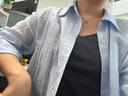 茵曼（INMAN）章若楠同款欧若风天丝薄开衫女装衬衫2025夏季新品长袖衬衣 多扣款钱布雷蓝-18424138 L 实拍图