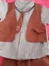 G.duck小黄鸭男童夏装套装儿童衣服夏季衬衫小西装宝宝一周岁礼服两件套 KN242212卡其色 90 建议9个月-1岁20-25斤 实拍图