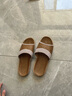 开妮特（Kenniter）拖鞋男士夏季家用居家亚麻拖鞋藤草室内地板防滑厚底情侣凉拖鞋女 TX6801咖啡色 39-40 码26cm 实拍图