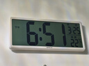 汉时（Hense）LCD大屏电子时钟客厅挂墙挂钟桌面台钟wifi自动对时家用钟表HA88 A款白色（简洁款) 实拍图