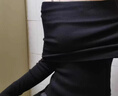 南木熊毛衣女春秋薄款一字肩针织衫上衣露肩气质甜美小众露锁骨打底衫 黑色 均码【80-120斤】 实拍图