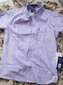 罗蒙牛津纺纯色翻领修身短袖衬衫男士夏季中青年商务休闲薄款透气衬衣 浅兰 41 实拍图