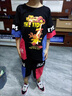 皮尔卡丹（pierre cardin）童装男孩穿的4-14岁儿童装夏装2025新款短袖套装衣服6中大童街舞 黑色(上衣+裤子) 120 建议身高1.1米左右30-40斤 实拍图