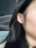 GOLDO JEWELRY925银白玉髓熔岩耳钉女气质简约银耳钉礼物耳饰白玛瑙耳钉首饰 熔岩耳钉（白金）925银+无盒 实拍图