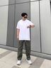 真维斯短袖t恤男士装夏季半袖黑白纯色上衣服 20123/光板纯棉短200g 白色+黑色 XL 实拍图