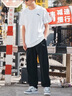安踏运动套装男士休闲套装短袖t恤运动裤子男夏季服饰跑步健身篮球服 纯净白/平口长裤 【轻便透气】 L/175 适合120-140斤 实拍图