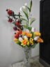 盛世泰堡 仿真花百合花束干花塑料绢花餐桌装饰摆件盆栽插花假花 3头单支 实拍图