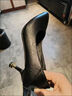 品牌断码尖头小皮鞋真软皮单鞋女2023春季新款细跟高跟工作鞋 黑色【5807跟高5厘米舒适皮面 37 标准尺码 实拍图