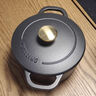 双立人（ZWILLING）珐琅铸铁锅汤锅炖锅双耳煲汤锅平底锅烹饪锅具电磁炉燃气通用 哑光黑 20cm 实拍图