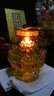 七宝莲 八吉祥液体酥油灯座水晶可调光防风油灯佛堂供灯长明灯座佛教佛具用品 八吉祥（透明色） 实拍图