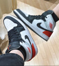 Jordan篮球鞋男子AJ 1乔丹JORDAN 1中帮运动鞋852542-100白黑44 实拍图
