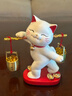 赟娅一桶金招财猫摆件乔迁开业礼物新中式客厅电视柜公司收银台装饰品 挑担两桶金招财猫-白色 实拍图