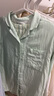 无印良品（MUJI） 女式 无侧缝双层纱织睡衣女士家居服春秋纯棉条纹格纹长袖 女款 淡绿色条纹 M (上装160/84A下装160/66A) 实拍图